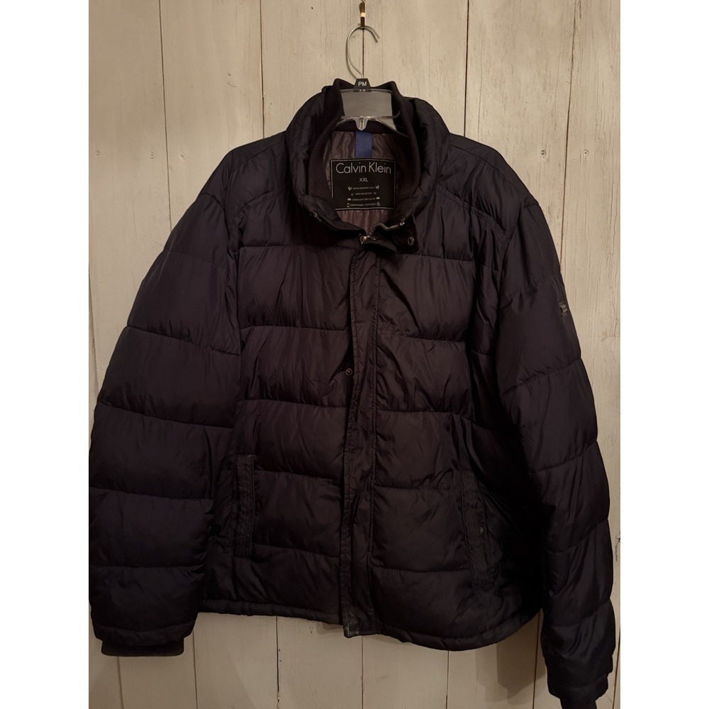 Calvin Klein Mens Full-Zip Super Soft Puffer Water Wind Resist Jacket Black XXL